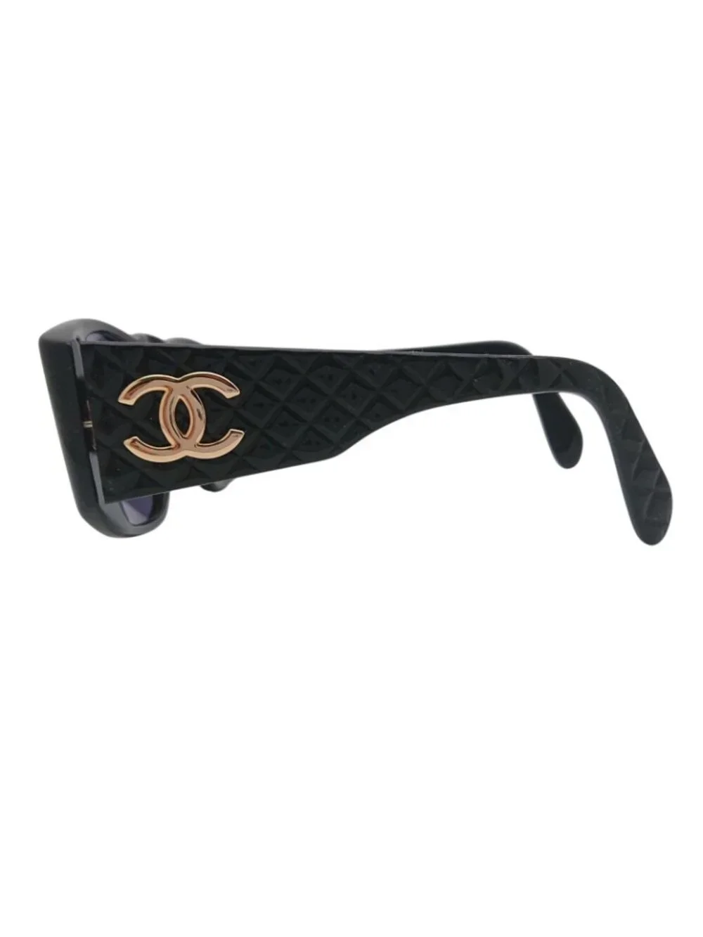Chanel CC Logo Sunglasses Black Gold Eyewear